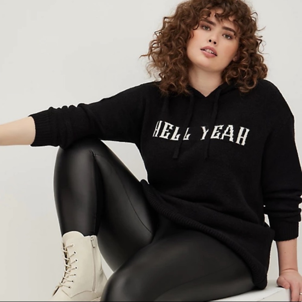 Torrid X Lovesick Size 2 Drop Shoulder Relaxed Fit “Hell Yeah” Sweater NWT